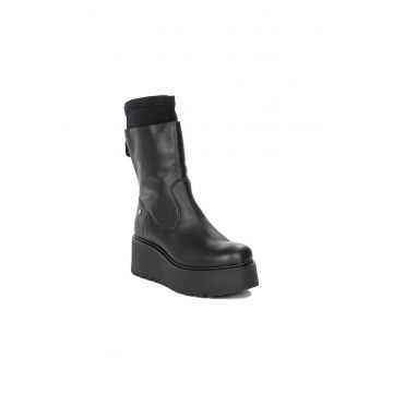 Botine dama  Piele naturala Negru