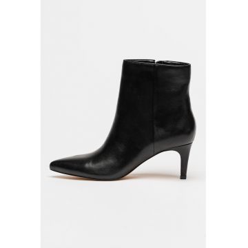Botine din piele cu varf ascutit