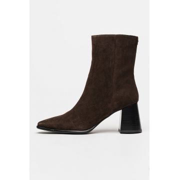 Botine din piele intoarsa cu fermoar Jade