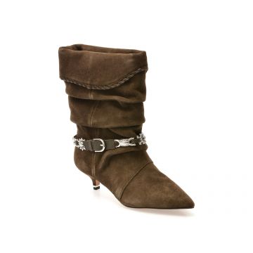 Botine elegante ALDO verzi, BOWY 340, din piele intoarsa