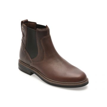 Ghete CLARKS maro, NEWFORD EASY, din piele naturala