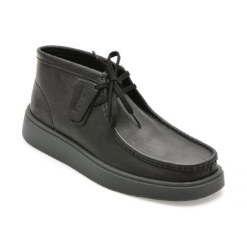 Ghete CLARKS negre, TORVIEW HI, din piele naturala