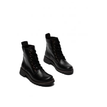 Ghete dama -  Piele naturala - Negru -