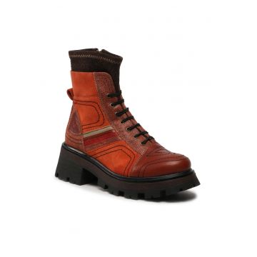 Ghete dama -  Piele naturala - Rosu