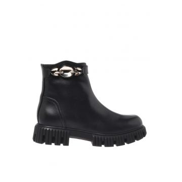 Ghete din piele cu fermoar