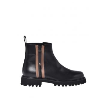 Ghete din piele cu fermoar