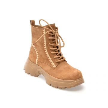 Ghete EPICA bej, 3256B, din piele intoarsa