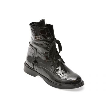 Ghete EPICA negre, 1531779, din piele naturala lacuita