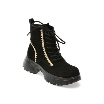 Ghete EPICA negre, 3256B, din piele intoarsa