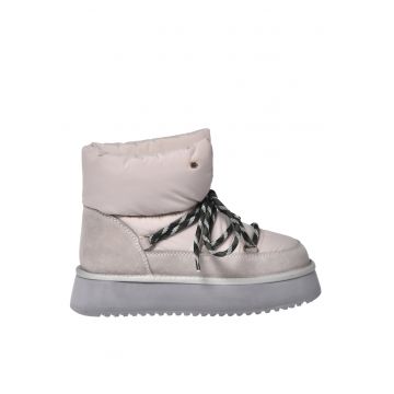 Ghete fara inchidere cu garnituri din piele intoarsa