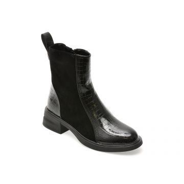 Ghete FLAVIA PASSINI negre, TC310, din piele naturala