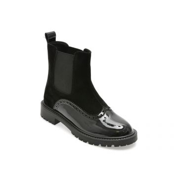 Ghete FLAVIA PASSINI negre, TC338, din piele intoarsa