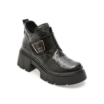 Ghete GRYXX negre, 387632, din piele naturala lacuita