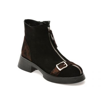 Ghete IMAGE negre, 4770050, din piele intoarsa