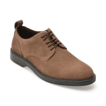 Pantofi CLARKS maro, ALDWIN LACE, din piele intoarsa