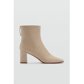 Botine din piele ecologica cu varf patrat