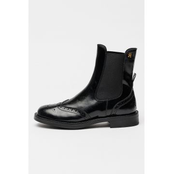 Cizme de piele cu logo discret