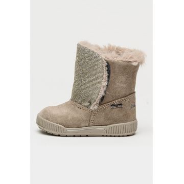 Cizme de piele intoarsa cu particule stralucitoare si tehnologie Gore-Tex