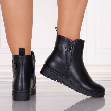 Ghete Dama Imblanite Negre din Piele Ecologica Midna