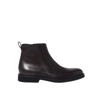 Ghete din piele cu varf rotund