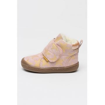 Ghete din piele intoarsa cu bareta velcro