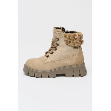 Ghete din piele intoarsa cu blana shearling si tehnologie Gore-Tex