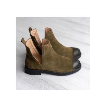 Ghete din piele intoarsa cu decupaj lateral V-Shape 2.0