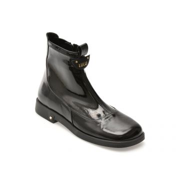 Ghete IMAGE negre, 475204, din piele naturala lacuita