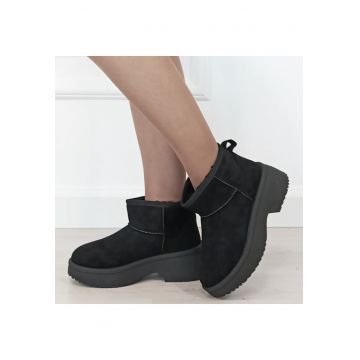 Ghete negre imblanite cu talpa groasa LT33-49 113 18509