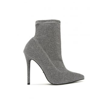 Botine dama -  590486244388139 - Piele ecologica - Argintiu