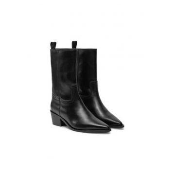 Botine dama -  piele naturala - negru -