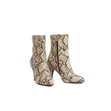 Botine dama  toc stiletto bej