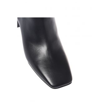 Botine de piele cu toc masiv