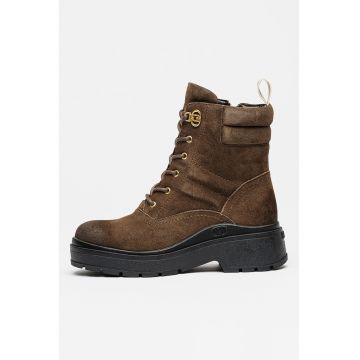 Botine din piele intoarsa cu fermoar Andrea 02