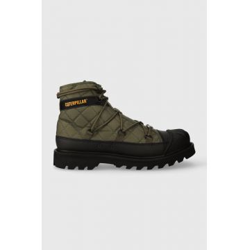 CAT Footwear pantofi OMAHA ALT LACE x Nigel Cabourn femei, culoarea verde, cu toc plat, P111316