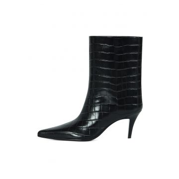 Cizme din piele cu toc kitten