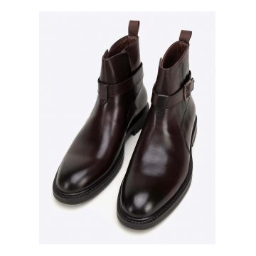 Ghete barbatesti  piele naturala - maro - design clasic