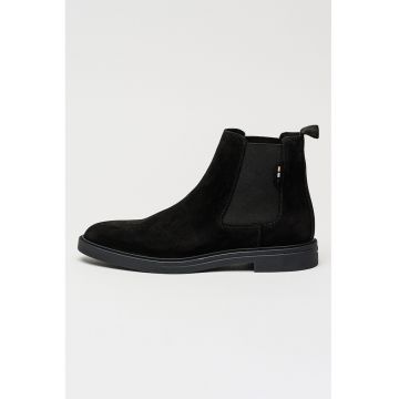 Ghete Chelsea de piele intoarsa cu segmente textile laterale Calev