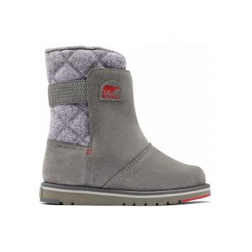 Ghete copii -  Piele intoarsa - Gri -