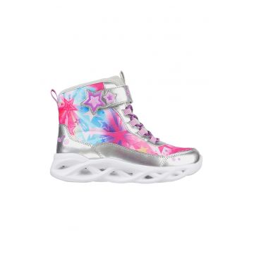 Ghete cu lumini LED Twisty Brights - Roz/Argintiu