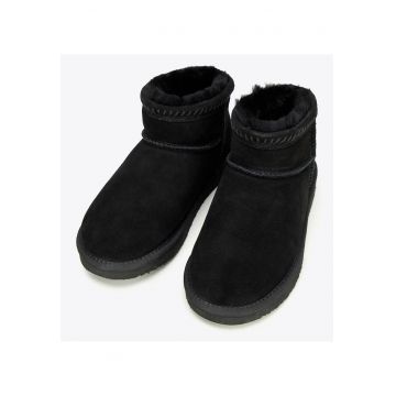 Ghete dama -  piele intoarsa - lana