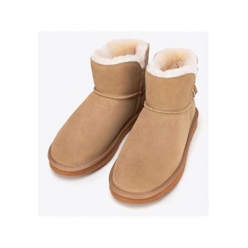 Ghete dama -  piele intoarsa - maro