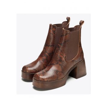 Ghete dama  piele naturala - model sarpe