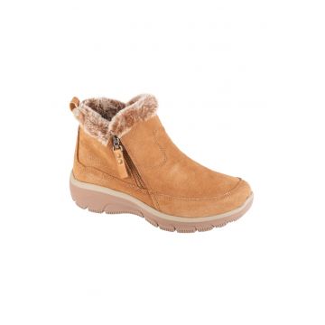 Ghete de piele intoarsa cu garnitura de blana sintetica