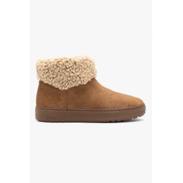 Ghete de piele intoarsa cu garnituri de blana shearling