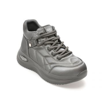 Ghete GRYXX gri, 5K718, din piele ecologica