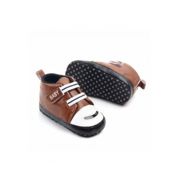 Ghete  Model Monkey - Casual - Piele ecologica - Baieti - Velcro - Maro - 3-6 luni -