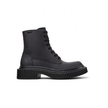 Bocanci de piele nabuc Pix Berlin - Negru