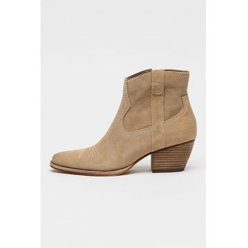 Botine cowboy de piele intoarsa Silma