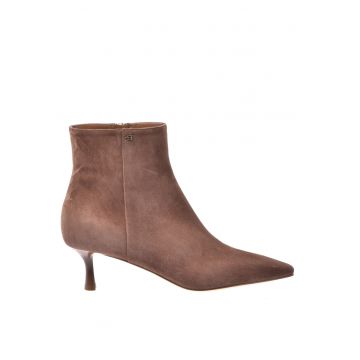 Botine din piele intoarsa cu fermoar